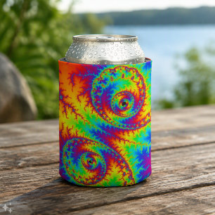 Farbige Regenbogen-Spiral-Fraktal Dosenkühler