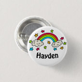 Farbige Regenbogen- und Sternenbezeichnung Kinder Button (Vorne & Hinten)