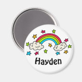 Farbige Regenbogen- und Sternenbezeichnung Kinder Magnet (Vorderseite/Rückseite)