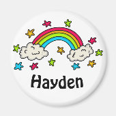 Farbige Regenbogen- und Sternenbezeichnung Kinder Magnet (Vorne)