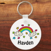 Farbige Regenbogen- und Sternenbezeichnung Kinder Schlüsselanhänger (Vorderseite)