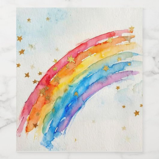 Farbige Regenbogen-Weinetiketten.. Weinetikett (Einzelnes Label)