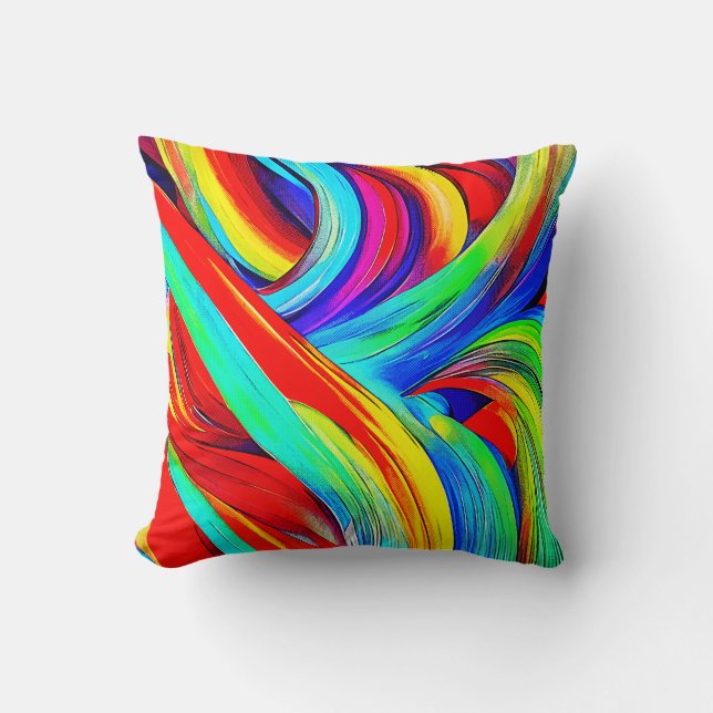 Farbige Regenbogen-Wirbel 1108 Kissen (Vorderseite)