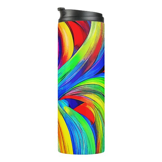 Farbige Regenbogen-Wirbel 1108 Thermosbecher (Nach rechts gedreht)