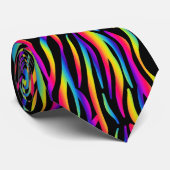 Farbige Regenbogen Zebra Print Krawatte (Gerollt)