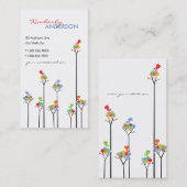 Farbige Regenbogenblöcke und Niedliche Tweetend Vö Visitenkarte (Vorne/Hinten)