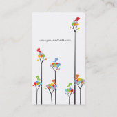 Farbige Regenbogenblöcke und Niedliche Tweetend Vö Visitenkarte (Rückseite)