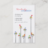 Farbige Regenbogenblöcke und Niedliche Tweetend Vö Visitenkarte (Vorderseite)