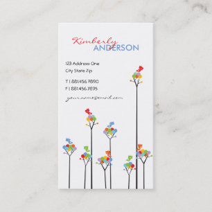 Farbige Regenbogenblöcke und Niedliche Tweetend Vö Visitenkarte