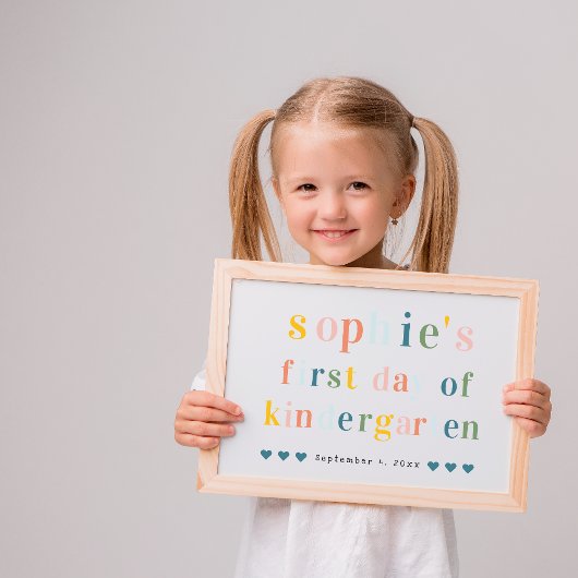 Farbige Regenbogenbriefe | 1. Schultag Einladung