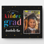 Farbige Regenbogenbriefe | Kinder Graduate Foto Fotoplatte (Vorderseite)