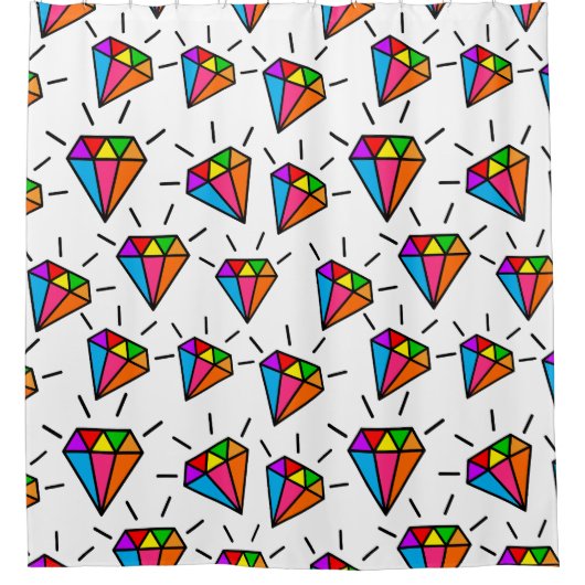 Farbige Regenbogendiamanten Duschvorhang (Vorderseite)