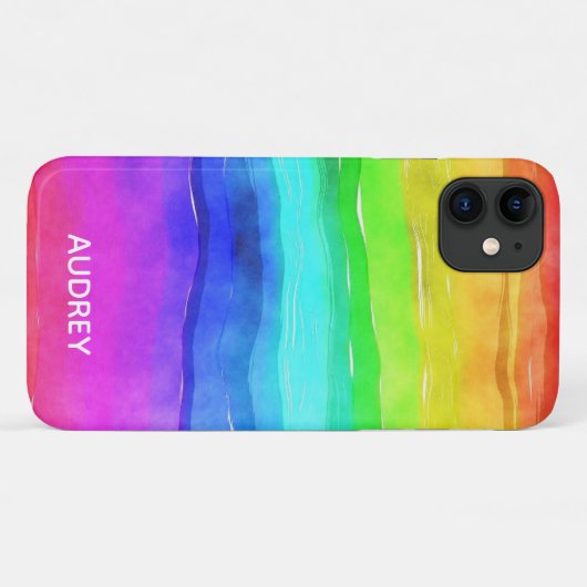 Farbige Regenbogenfarbe Case-Mate iPhone Hülle (Rückseite (Horizontal))
