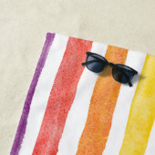 Farbige Regenbogenfarben, Monogramm Name Wasserfar Strandtuch (Beispiel)