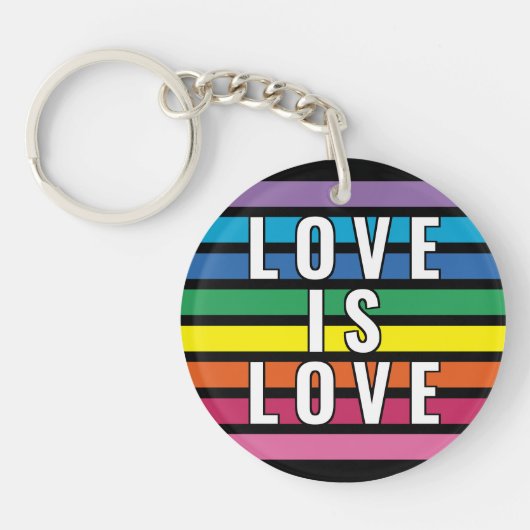 Farbige Regenbogenfarben Muster Streifen Schlüsselanhänger (Vorderseite)