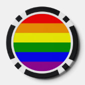 Farbige Regenbogenflagge Pokerchips (Rückseite)
