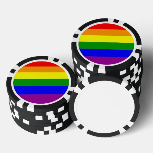Farbige Regenbogenflagge Pokerchips (Stapel)