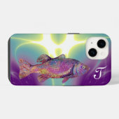 FARBIGE REGENBOGENFORELLE Monogramm iPhone Hülle (Rückseite (Horizontal))