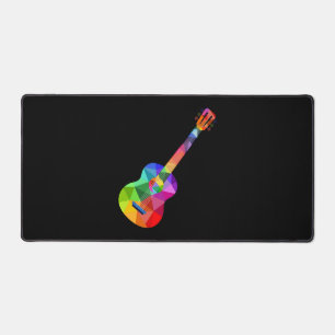 Farbige Regenbogengitarre Rainbow-Gitarrist Schreibtischunterlage