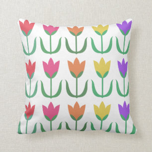 Farbige Regenbogenhauben, Frühlingsblumen Kissen