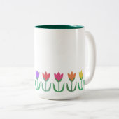 Farbige Regenbogenhauben, Frühlingsblumen Zweifarbige Tasse (VorderseiteRechts)