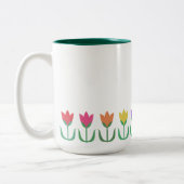 Farbige Regenbogenhauben, Frühlingsblumen Zweifarbige Tasse (Links)