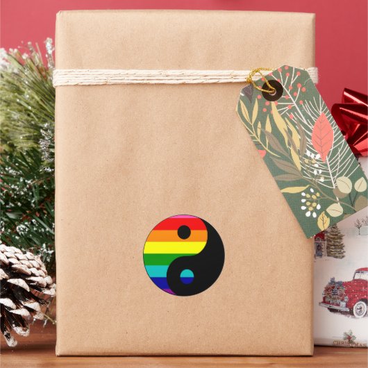 Farbige Regenbogenjang Runder Aufkleber (Feiertag)