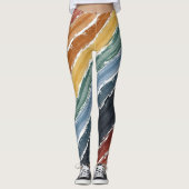 Farbige Regenbogenmalerei Vintag Leggings (Vorderseite)