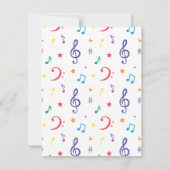 Farbige Regenbogenmusik Geburtstagsparty Einladung (Rückseite)