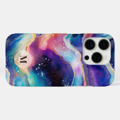 Farbige Regenbogenpresse-Glitzer-Textur Monogramm Case-Mate iPhone Hülle (Rückseite (Horizontal))