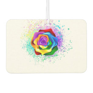 Farbige Regenbogenrose Autolufterfrischer