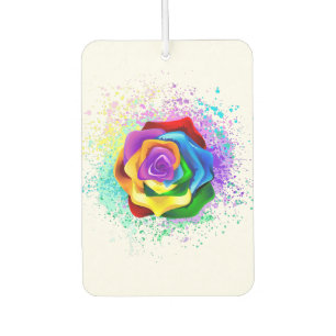 Farbige Regenbogenrose Autolufterfrischer