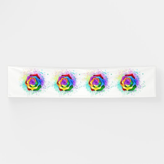 Farbige Regenbogenrose Banner (Horizontal)