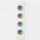 Farbige Regenbogenrose Banner (Vertikal)