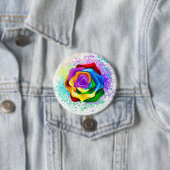 Farbige Regenbogenrose Button (Beispiel)