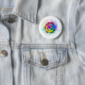 Farbige Regenbogenrose Button (Beispiel)