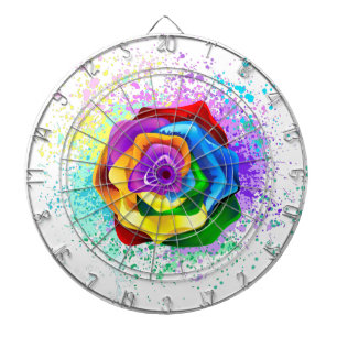 Farbige Regenbogenrose Dartscheibe