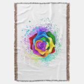 Farbige Regenbogenrose Decke (Vorderseite Vertikal)