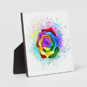 Farbige Regenbogenrose Fotoplatte (Vorderseite)