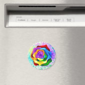 Farbige Regenbogenrose Magnet (In Situ (Geschirrspüler))