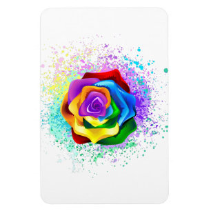 Farbige Regenbogenrose Magnet