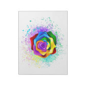Farbige Regenbogenrose Notizblock (Rotiert)