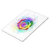 Farbige Regenbogenrose Notizblock (angewinkelt)