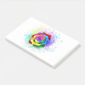 Farbige Regenbogenrose Post-it Klebezettel (angewinkelt)