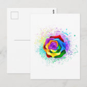 Farbige Regenbogenrose Postkarte (Vorne/Hinten)