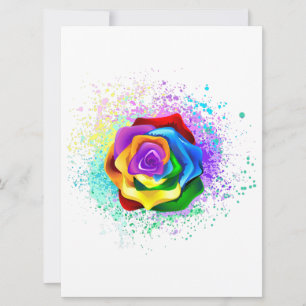 Farbige Regenbogenrose Save The Date