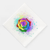 Farbige Regenbogenrose Serviette (Ecke)