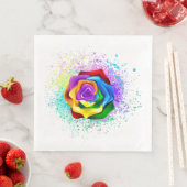 Farbige Regenbogenrose Serviette (Beispiel)
