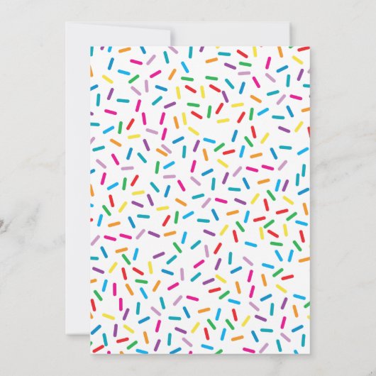 Farbige Regenbogensprinklen Retro-Monogramm Dankeskarte (Rückseite)