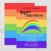 Farbige Regenbogenstreifen Einladung (Vorne/Hinten)